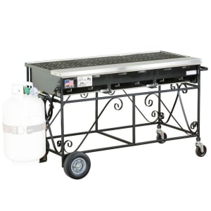 629-A3CCLPCI 49" Mobile Gas Commercial Outdoor Grill w/ Multiple Heat Zones, Liquid Propane 