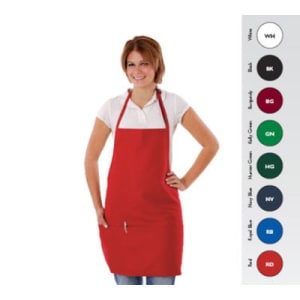 709-612BAFHGN 3 Pocket Bib Apron w/ Adjustable Neck Strap - 28" x 27", Poly/Cotton, Kelly Green