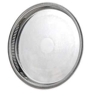 175-82131 15 1/4" Round Serving Tray - 1 1/2" Deep, Gadroon Edge, Stainless