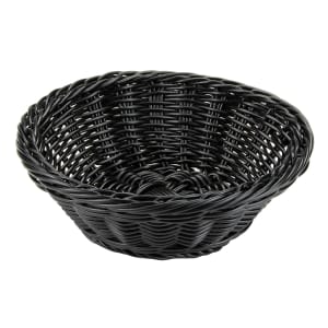 284-WB1501BK 9 1/2" Round Serving Basket, Polypropylene, Black