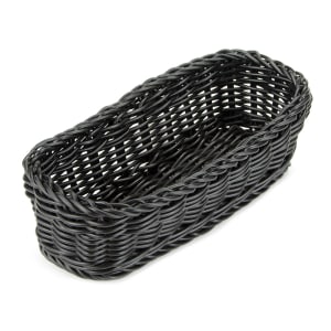 284-WB1507BK Rectangular Bread Basket, 10" x 4 3/4", Polypropylene, Black