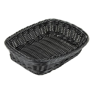284-WB1508BK Rectangular Bread & Bun Basket, 11 1/2" x 8 1/2", Polypropylene, Black