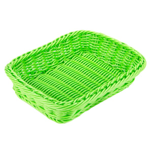 284-WB1508G Rectangular Bread & Bun Basket, 11 1/2" x 8 1/2", Polypropylene, Green