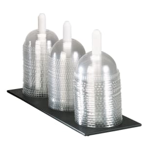 472-FDL3 Dome Lid Organizer, Countertop, 3 Section, Polystyrene, Black