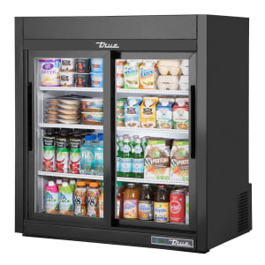 598-GDM09SQHCLD 36" Countertop Refrigerator w/ Front Access - Sliding Doors, Black, 115v