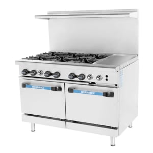 083-TARG6B12GNG 48" 6 Burner Gas Range w/ Griddle & (2) Standard Oven, Natural Gas