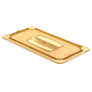 028-10470U13 Universal 1/3 Size High Heat Food Pan Handle Lid - Amber
