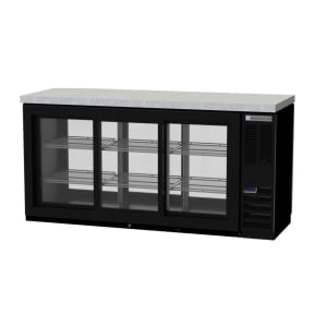 118-BB72HC1GSPTB27 72" Bar Refrigerator - 6 Sliding Glass Doors, Black, 115v