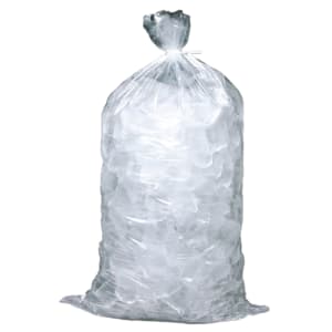 909-H28MET 20 lb Ice Bag - 28" x 13 1/2", Poly/Metallocene