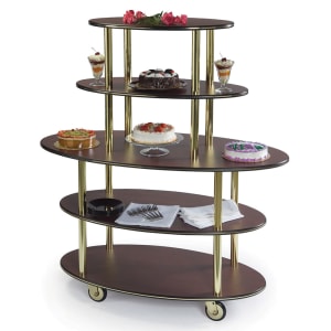 121-37212 Oval Dessert Cart w/ Multi-Tiered Design - Mahogany