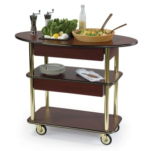 121-37307 Oval Dessert Cart w/ Multi-Tiered Design - Mahogany