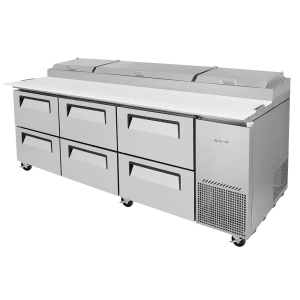 083-TPR93SDD6N 93" Super Deluxe Pizza Prep Table w/ Refrigerated Base, 115v