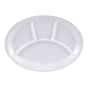 284-CP134W Oval Melamine  Dinner Plate - 13" x 9 1/2", White