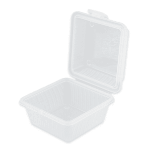 284-EC081CL 4 3/4" Square To Go Food Container, Polypropylene, Clear