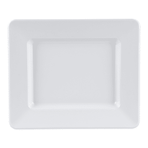 284-ML11W 12" x 10" Rectangular Milano Plate - Melamine, White