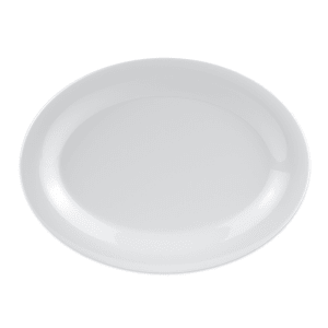 284-OP120DW 12" x 9" Oval Diamond White Platter - Melamine, White