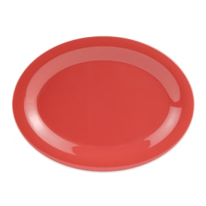 284-OP120RO 12" x 9" Oval Diamond Mardi Gras Platter - Melamine, Orange