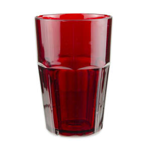 284-99101R 10 oz Red Plastic Double Rocks Tumbler