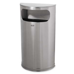 007-FGSO8SSSPL 9 gal Indoor Decorative Trash Can - Metal, Satin Stainless