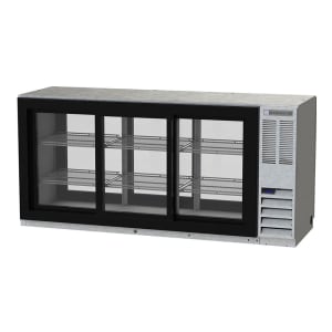 118-BB72HC1GSPTB 72" Bar Refrigerator - 6 Sliding Glass Doors, Black, 115v