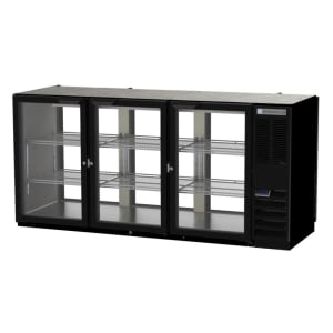 118-BB72HC1GPTB 72" Bar Refrigerator - 6 Swinging Glass Doors, Black, 115v