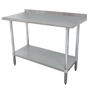 009-FMSLAG245X 60" 16 ga Work Table w/ Undershelf & 304 Series Stainless Steel Top, 1 1/2" Backsplash