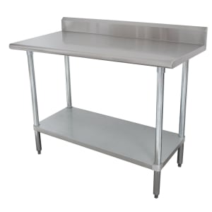 009-KSLAG242X 24" 16 ga Work Table w/ Undershelf & 430 Series Stainless Top, 5" Backsplash