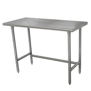 009-TELAG240X 30" 16 ga Work Table w/ Open Base & 430 Series Stainless Steel Flat Top