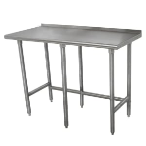 009-TFLAG248X 96" 16 ga Work Table w/ 430 Series Stainless Top, 1 1/2" Backsplash