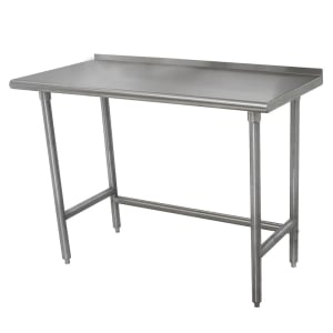 009-TFLAG303X 36" 16 ga Work Table w/ Open Base & 430 Series Stainless Steel Top, 1 1/2" Backsplash