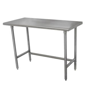 009-TSLAG245X 60" 16 ga Work Table w/ Open Base & 430 Series Stainless Steel Flat Top