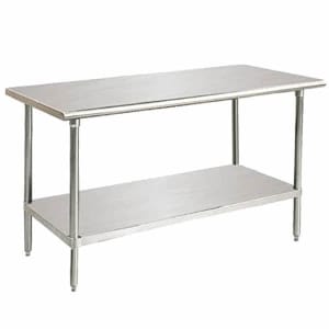 009-TT188X 96" 18 ga Work Table w/ Undershelf & 430 Series Stainless Flat Top