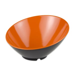 284-B792ORBK 24 oz Round Melamine Pasta Bowl, Orange/Black