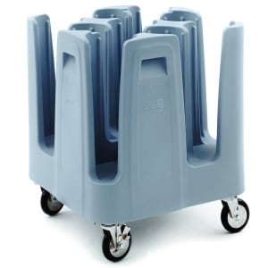001-PCD5 24 1/16" Mobile Dish Caddy w/ (9) Columns - Polymer, Aesthetic Blue