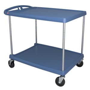 001-MY263625BU 2 Level Polymer Utility Cart w/ 400 lb Capacity, Marine Ledges