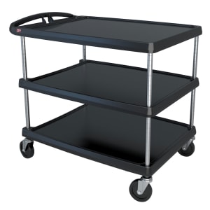 001-MY263635BL 3 Level Polymer Utility Cart w/ 500 lb Capacity, Marine Ledges