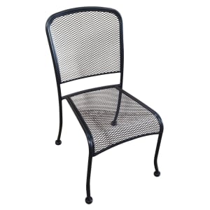 464-MC19S Wrought Iron Indoor/Outdoor Stackable Side Chair - Steel, Black