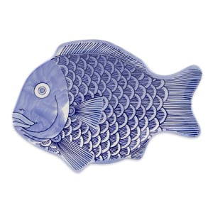 284-37010BL 10" x 7"  Fish Platter - Melamine, Blue