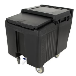 144-ICS125L110 125 lb Insulated Mobile Ice Caddy - Plastic, Black