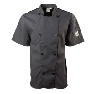 709-J205GRS Short Sleeve Double Breasted Jacket, Small, Pewter Grey