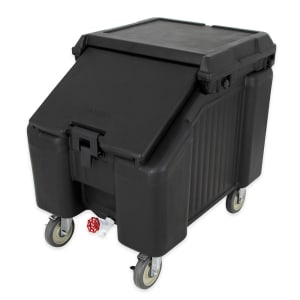 144-ICS100L110 100 lb Insulated Mobile Ice Caddy - Plastic, Black