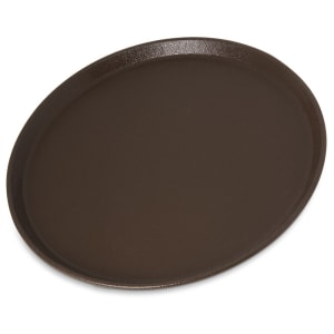 028-1400GR2076 14" Round Griptite™ 2 Serving Tray - Fiberglass, Brown
