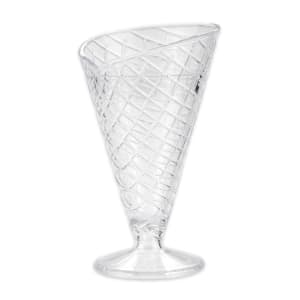284-ICM262CL 8 oz Footed Waffle Cone Cup - Plastic, Clear