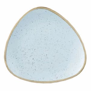 893-SDESTR91 9" Triangular Stonecast Plate - Ceramic, Duck Egg Blue
