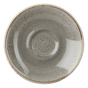 893-SPGSESS1 4 1/2" Round Stonecast Saucer - Ceramic, Peppercorn Gray