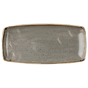 893-SPGSOP111 11 3/4" x 6" Rectangular Stonecast Plate - Ceramic Peppercorn Gray