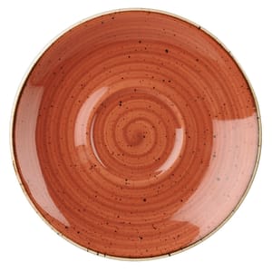 893-SSOSCSS1 6 1/4" Round Stonecast Saucer - Ceramic, Spiced Orange