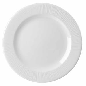 893-WHBALP81 8 1/4" Round Bamboo Plate - Ceramic, White