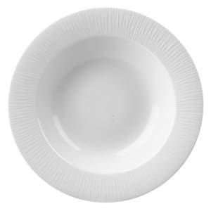 893-WHBALRSB1 17 1/2 oz Round Bamboo Bowl - Ceramic, White