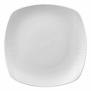 893-WHBALS111 10" Square Bamboo Plate - Ceramic, White